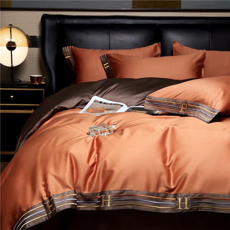 Skanto | Luksus Satin Kattong Dynetrekk Sett for Soverom