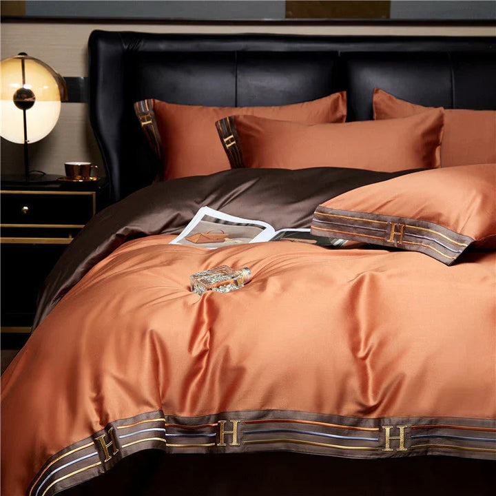 Skanto | Luksus Satin Kattong Dynetrekk Sett for Soverom