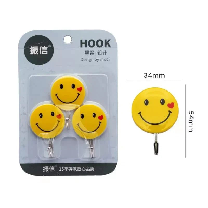 3 PC Emoji Veggkrok Tung Duty Selvklebende Krok Skanto