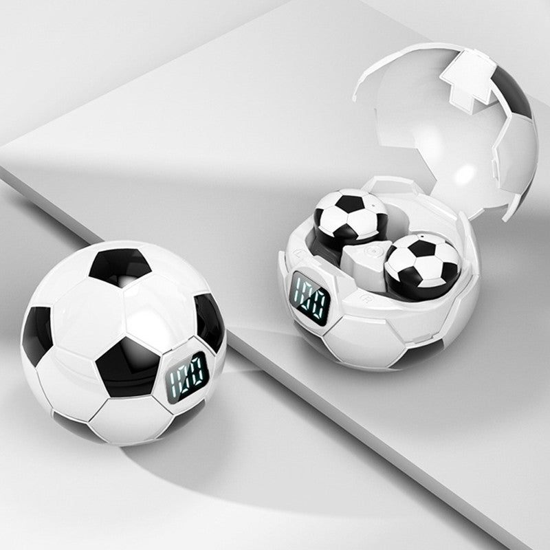 Skanto | TWS Bluetooth5.1 Trådløse Ørepropper, med Unik Fotball Design, LED Batteri Display & Lanyard