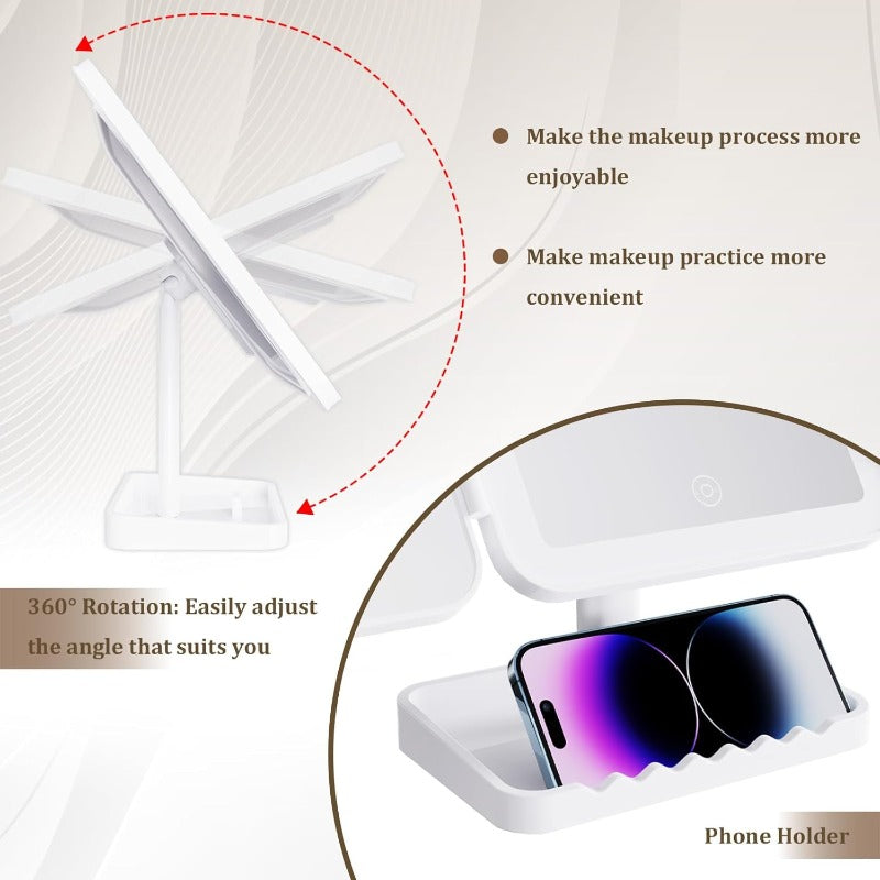 Tri-Fold LED Sminkespeil Skanto