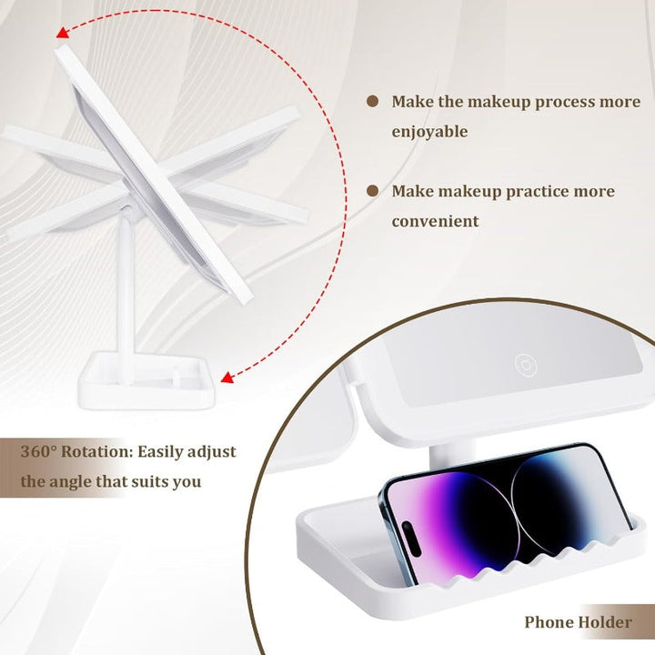 Tri-Fold LED Sminkespeil Skanto