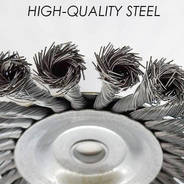 SteelTwist Ugressbørste – 360° Kantskjær i Flettet Stål (15 cm) | Skanto