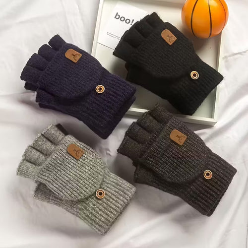 Skanto | Menns WinterPro Fingerless Hansker – Tykk, Varm og Behagelig