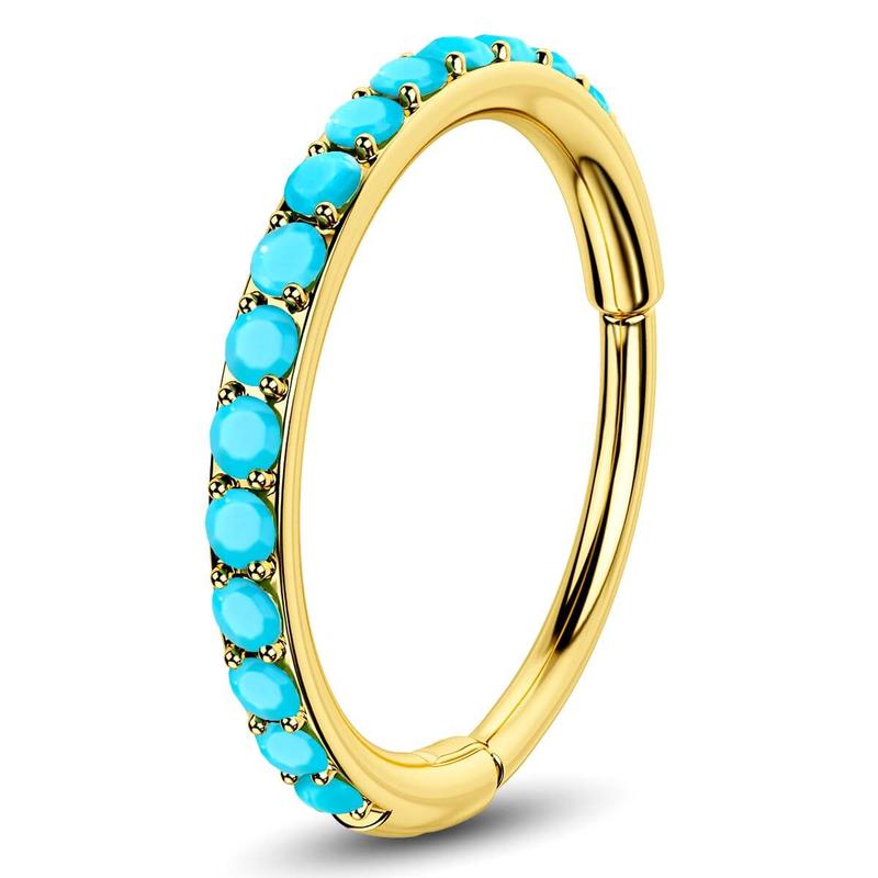 Skanto | Turkis Accent Hengt Nese Ring