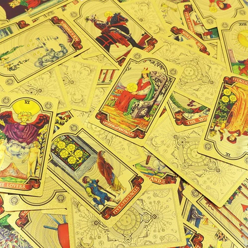 Skanto | Utforsk den mystiske verden av tarot Gullfarget tarot