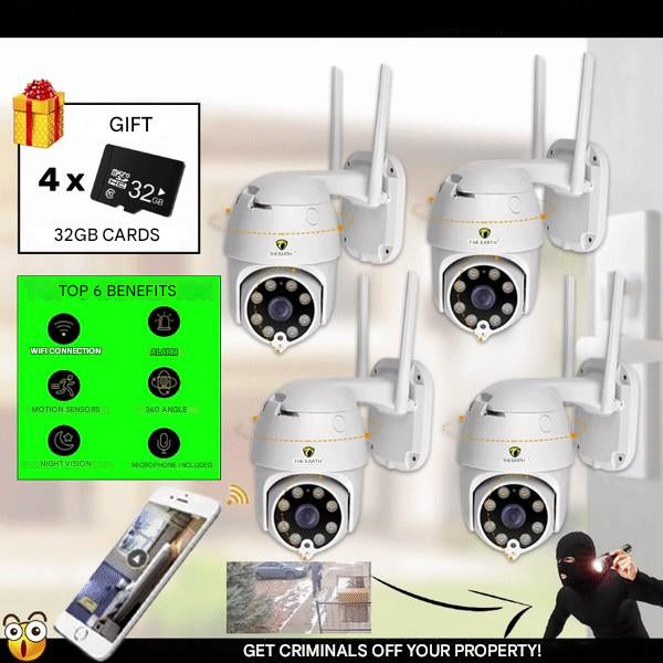 SmartCam Set 4X – Komplett Trådløst Sikkerhetskamera Sett | Skanto