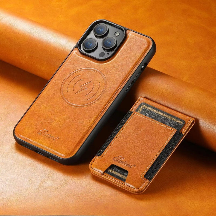 Skanto |  Telefonveske med Kortholder: Magnetisk Stativ, Trådløs Lading (Magsafe-Kompatibel)