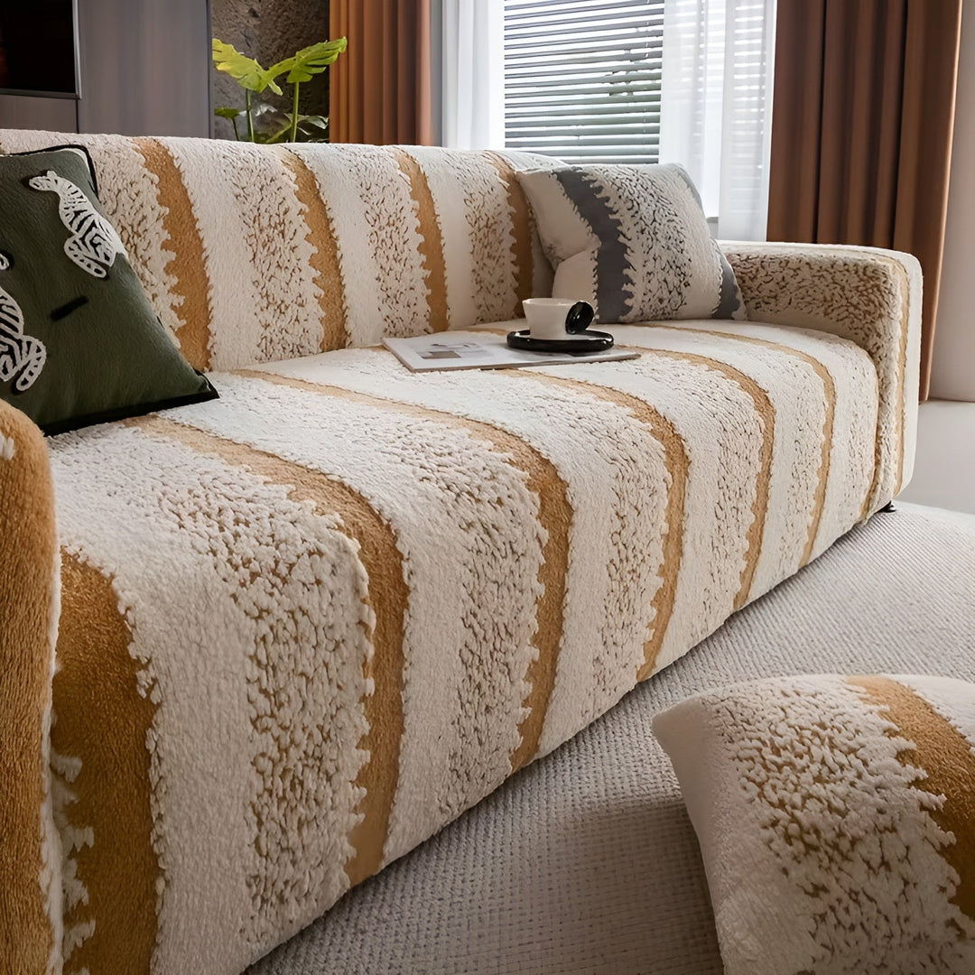 Plush sofa cover (2 pieces) – Myk, varm og dekorativ | Beskytter sofaen din på en stilfull måte | Skanto