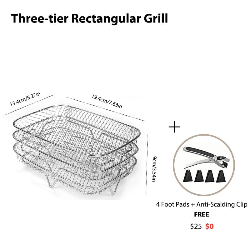 Skanto | 3-lags stablebar luftfryer-hylle