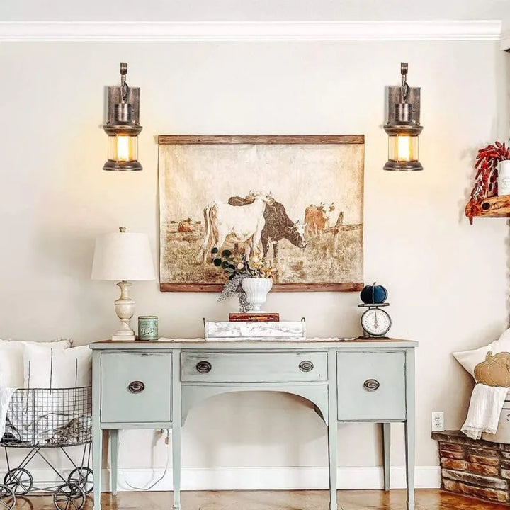 Skanto | Vegglampe med vintage glasskjermdesign