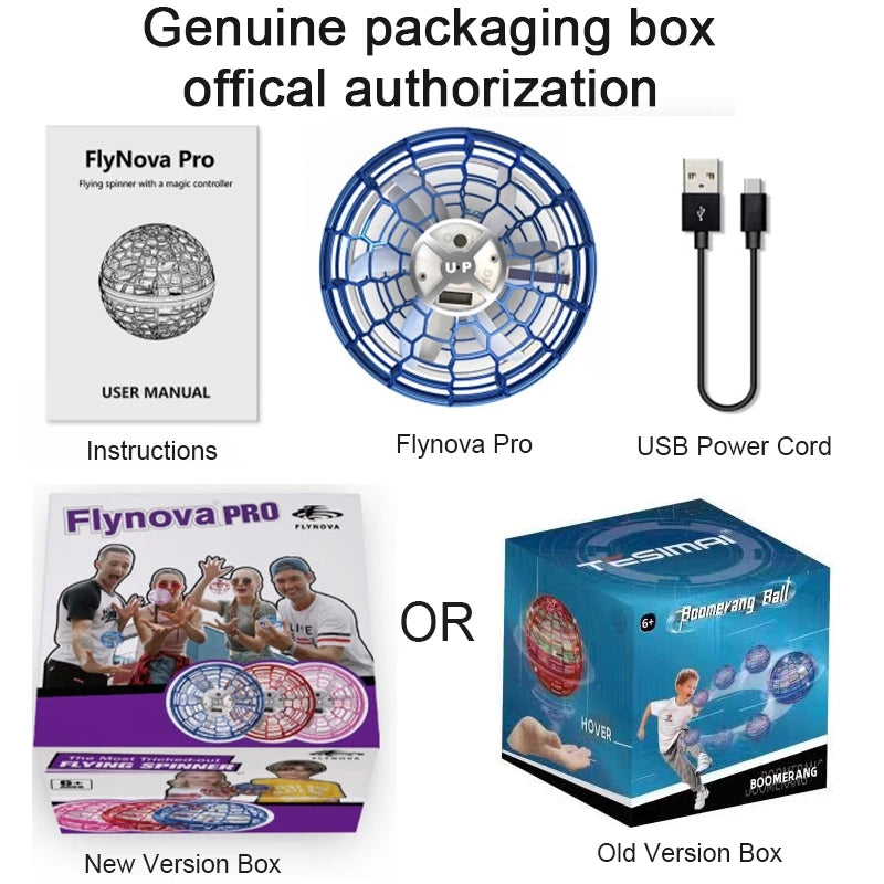 Norvo | Flynova Pro Flyball Spinner Leke Håndkontrollert Drone Helikopter 360 Graders Roterende Mini UFO med Lys Barnegaver