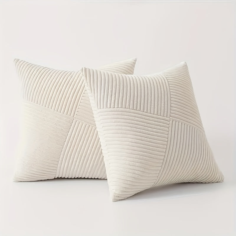 Skanto | NordLiv Putetrekk Sett | Boho Stil | Myk Cord | 2 stykker, 45×45 cm, 50x50cm