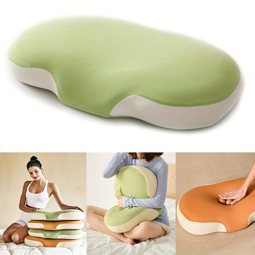 1pc Oval Macaron Pute Cervical Hukommelses Skum Pute, Kjølende Seng Pute For Søvn - Nakke Pute For Smertelindring Søvn, Kontur Støtte Ergonomisk Pute For Side Rygg Mage Sovere Ved Å Bruke Høy Og Lav Deling | Skanto