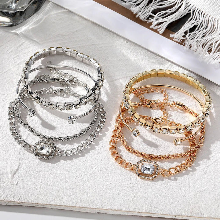 Skanto | 4pcs Diamant Glitrende Armbånd Stable