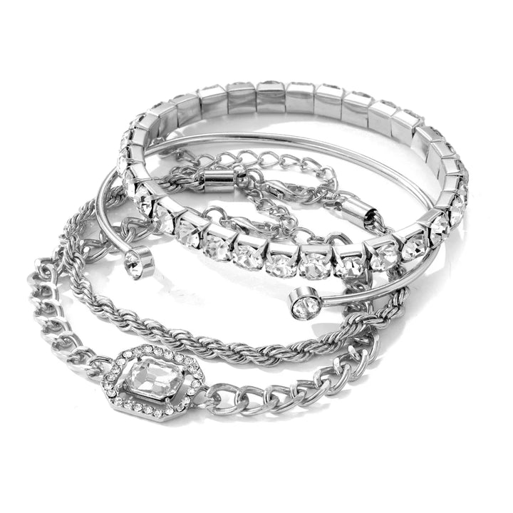Skanto | 4pcs Diamant Glitrende Armbånd Stable