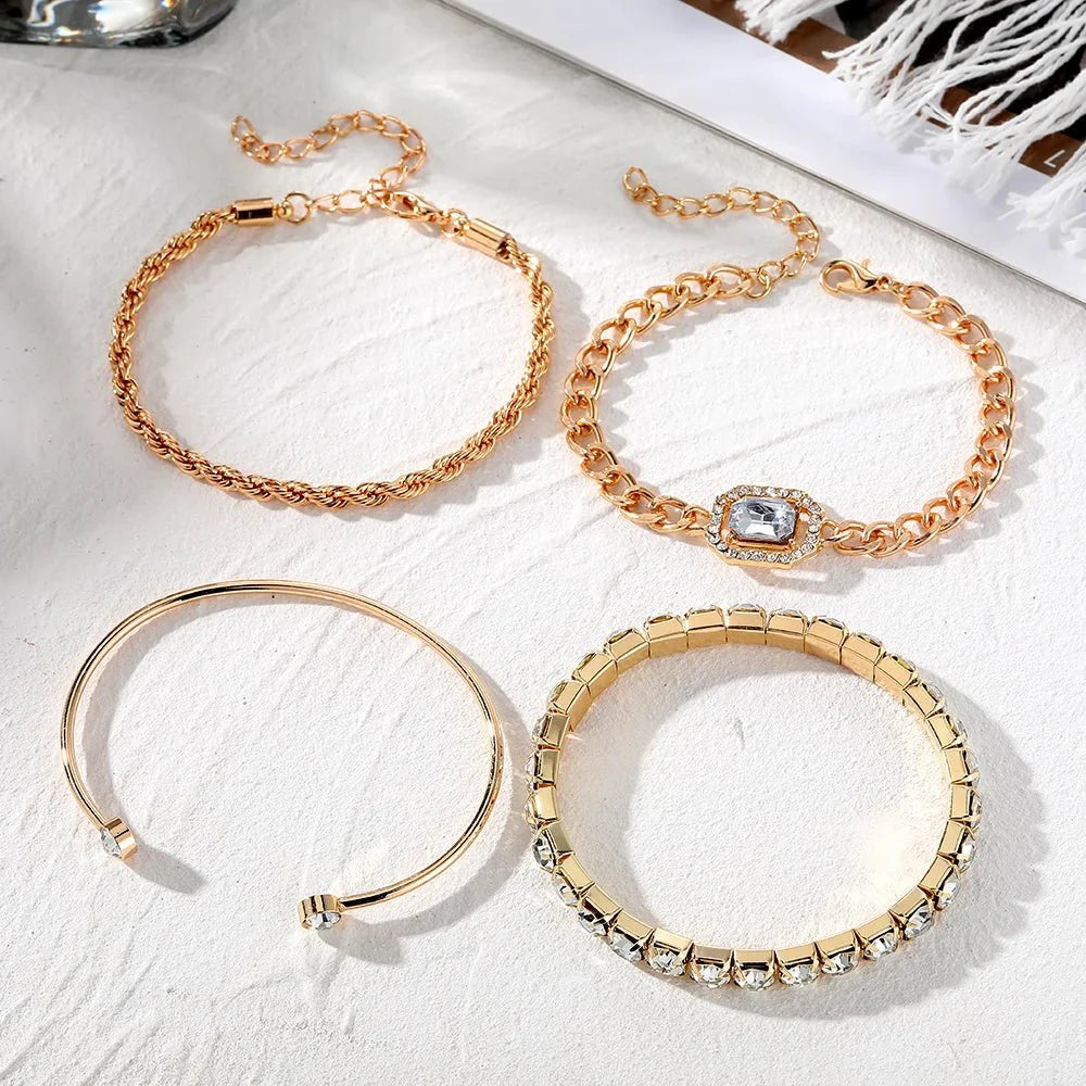 Skanto | 4pcs Diamant Glitrende Armbånd Stable