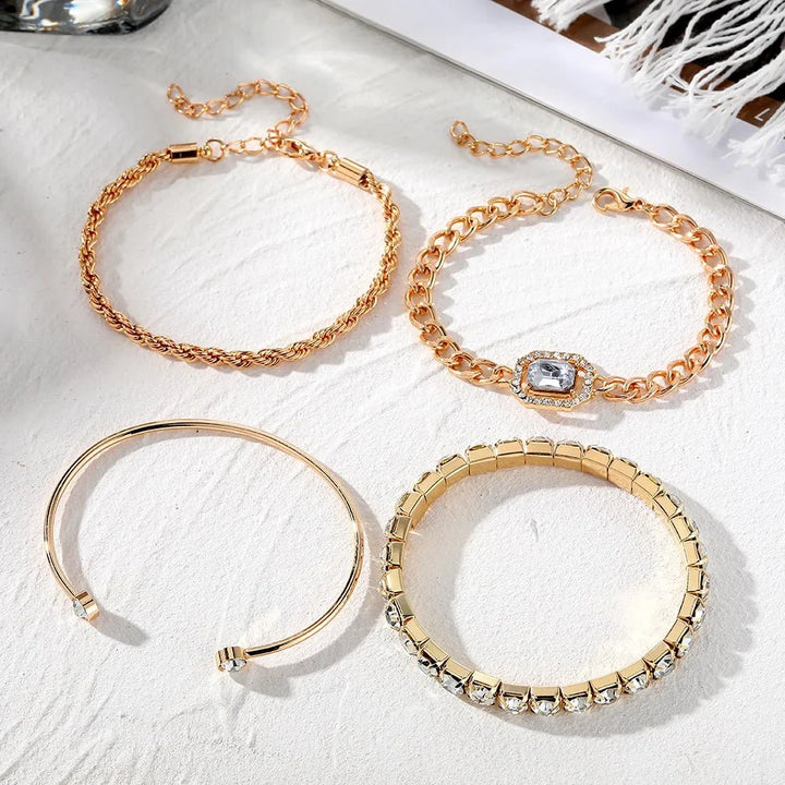 Skanto | 4pcs Diamant Glitrende Armbånd Stable
