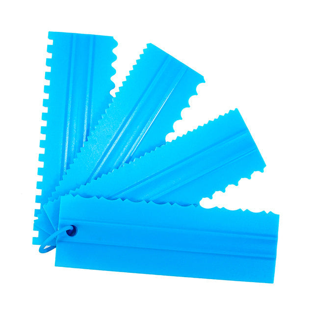 4PCS/Sett Ny Komb Kake Skraper Mønster Krem Skraper DIY Baking Verktøy | Skanto