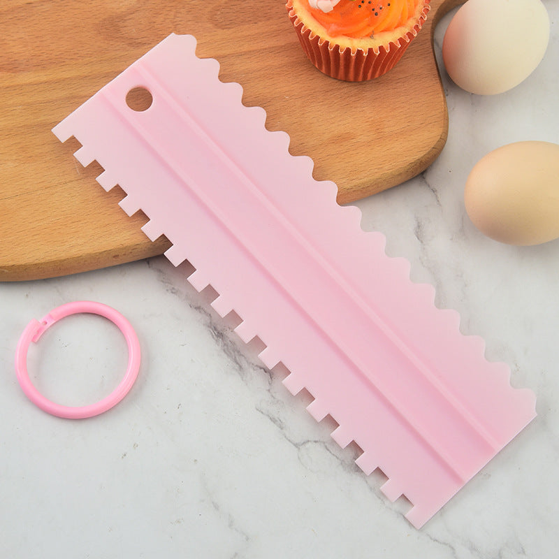 4PCS/Sett Ny Komb Kake Skraper Mønster Krem Skraper DIY Baking Verktøy | Skanto