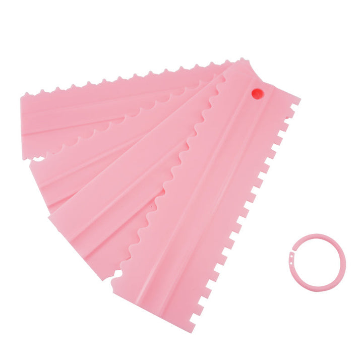 4PCS/Sett Ny Komb Kake Skraper Mønster Krem Skraper DIY Baking Verktøy | Skanto