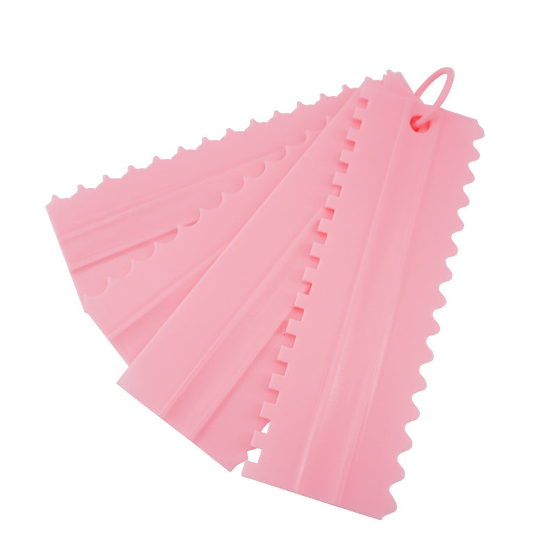 4PCS/Sett Ny Komb Kake Skraper Mønster Krem Skraper DIY Baking Verktøy | Skanto