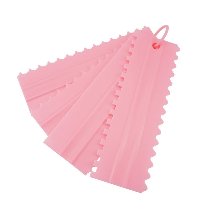4PCS/Sett Ny Komb Kake Skraper Mønster Krem Skraper DIY Baking Verktøy | Skanto