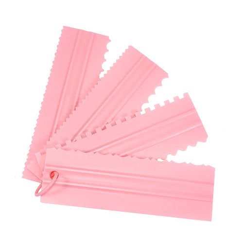 4PCS/Sett Ny Komb Kake Skraper Mønster Krem Skraper DIY Baking Verktøy | Skanto
