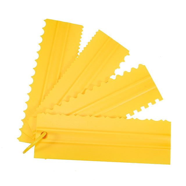 4PCS/Sett Ny Komb Kake Skraper Mønster Krem Skraper DIY Baking Verktøy | Skanto