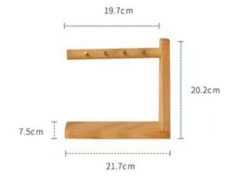 Skanto | Solid Wood Key Organizer with 6 Key Hooks and Storage Platform, No Installation Required, Suitable for Storing Keys, Glasses, Wallets and More
