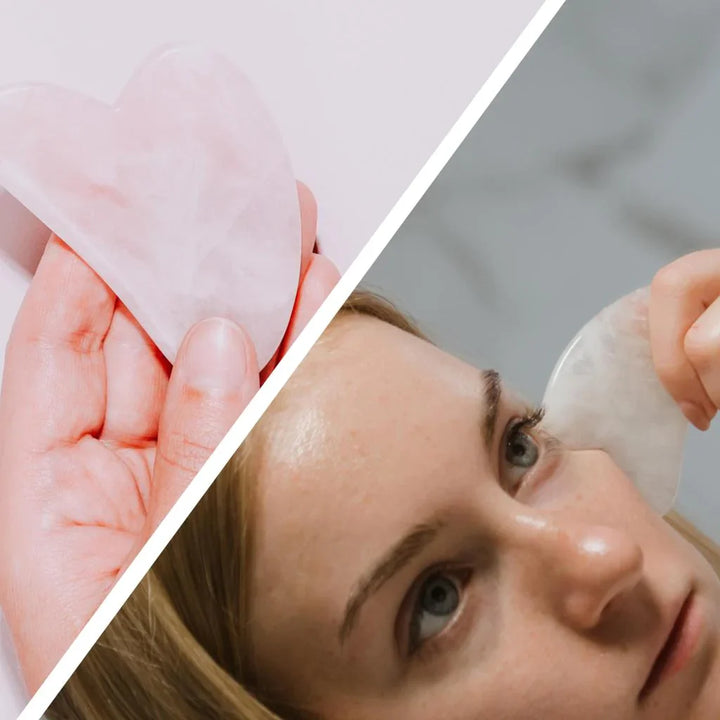 Jade Roller & Gua Sha, Ansiktsrulle, Ansikts skjønnhetsrulle hudpleieverktøy, Skanto