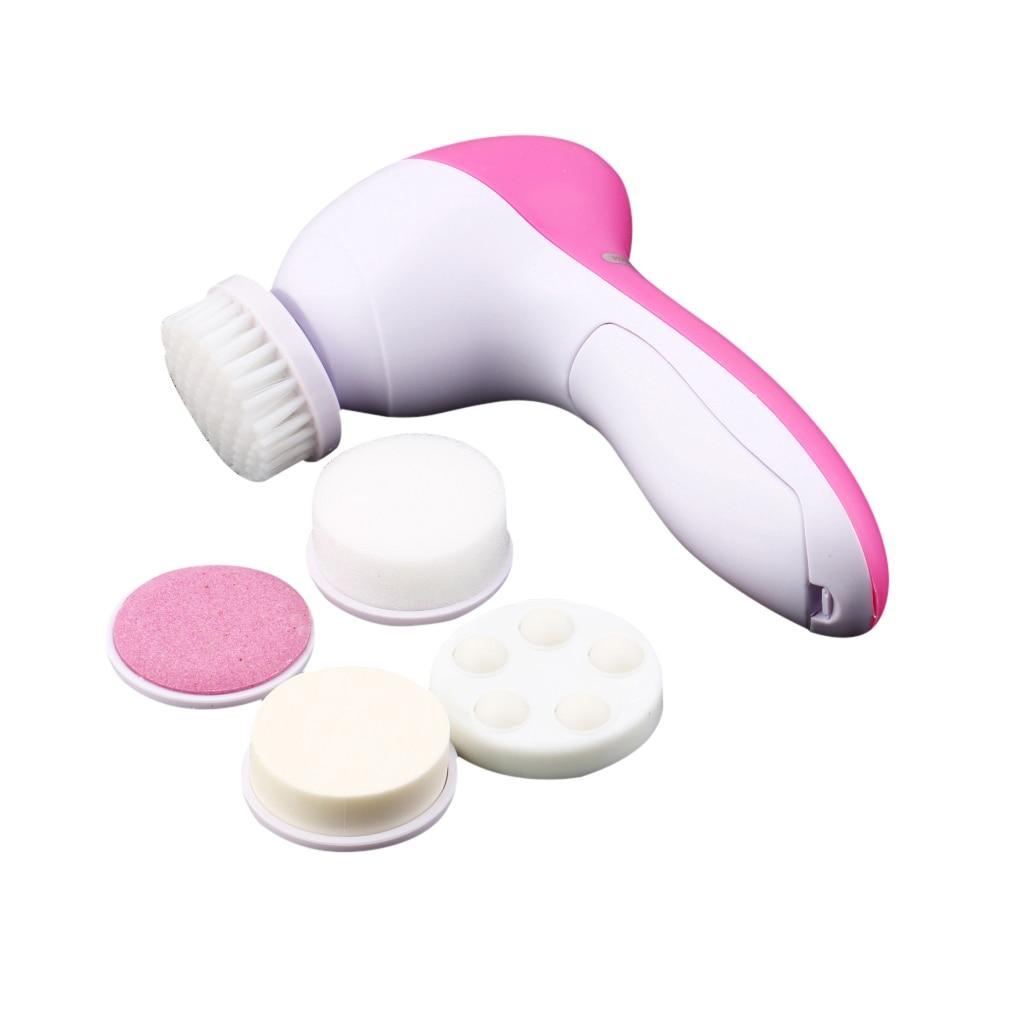 Skanto | IcoolGadget 5 i 1 Elektrisk Ansiktsrens Massasje Mini Hud Porerenser Skjønnhetsmassasjermaskin Vask Ansikt Maskin