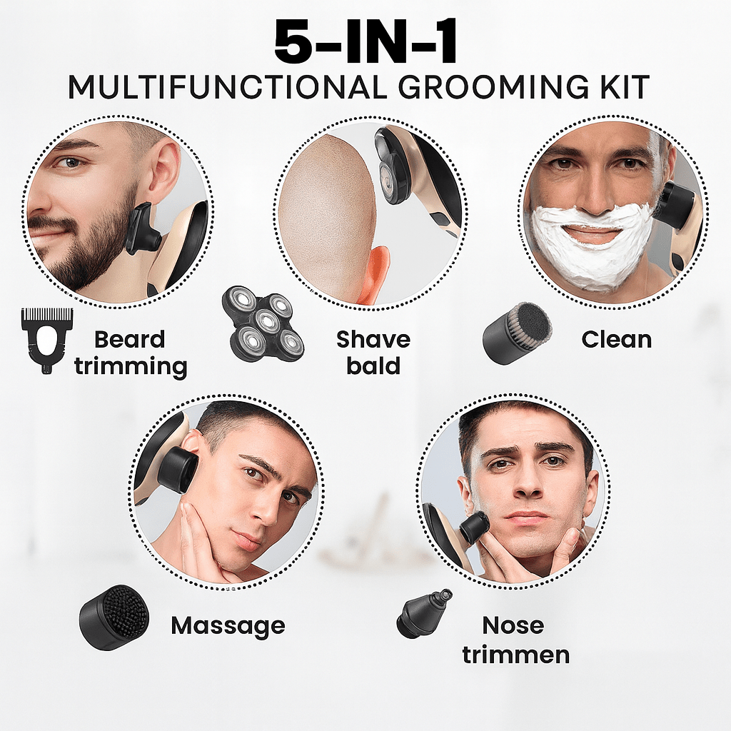 Skanto | GLIDESONIC – 5-i-1 Grooming Razor for Smooth, Irritation-Free Shaving