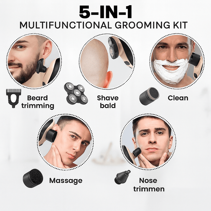 Skanto | GLIDESONIC – 5-i-1 Grooming Razor for Smooth, Irritation-Free Shaving
