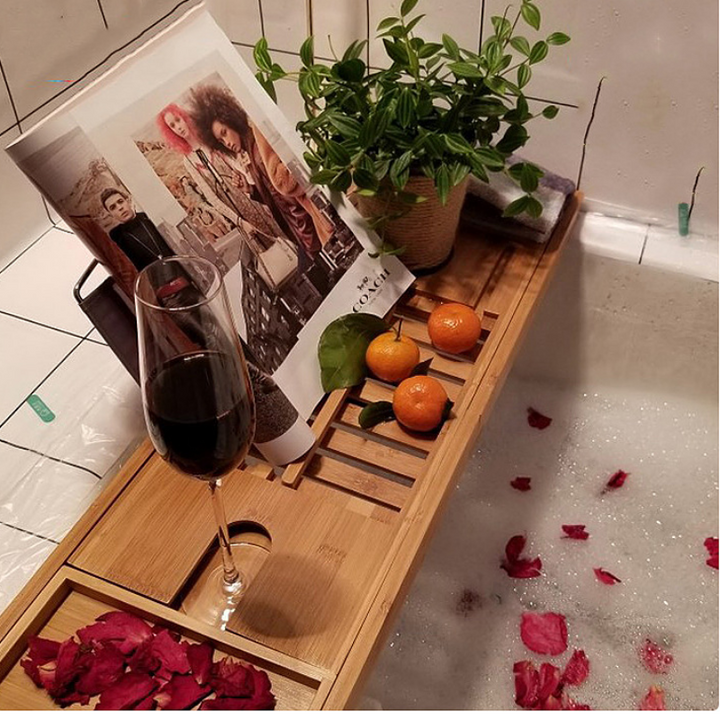 Premium Bamboo Utvidbart Badekarbrett Skanto