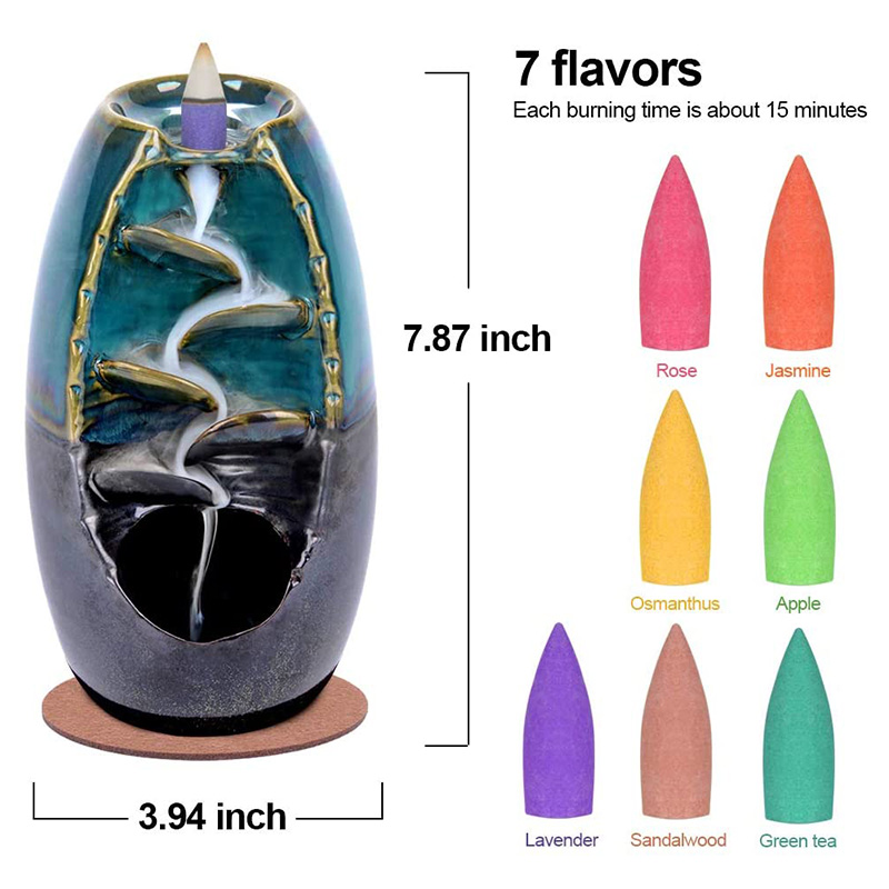 Mountain Incense Holder + GRATIS 7 Autentiske Kegler av Naturlige Dufter Skanto
