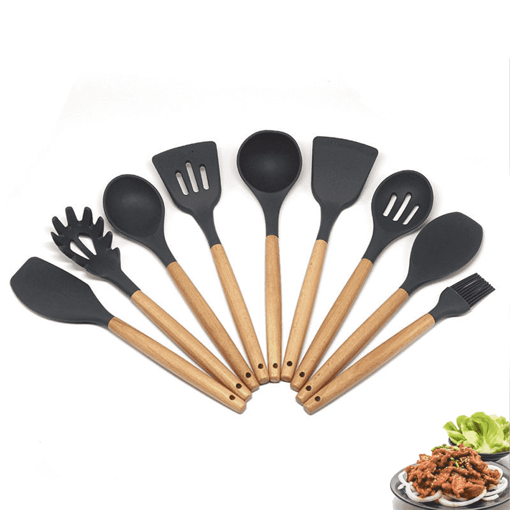 9 Pcs Silikon Kjøkkenredskaper Sett | Skanto