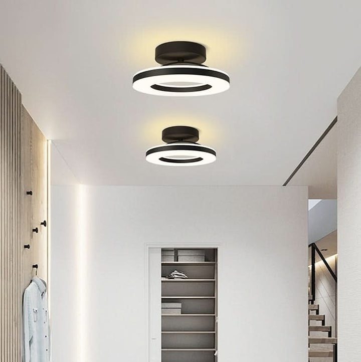 Skanto | ZAYNO Svart LED Taklampe – Moderne Innfelt Montert