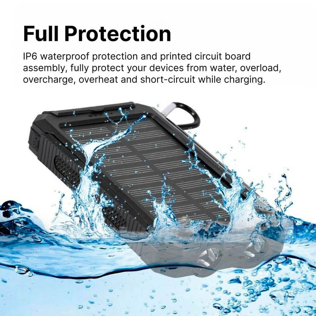 Skanto | Solenergi Power Bank Vanntett USB Lader Lommelykt