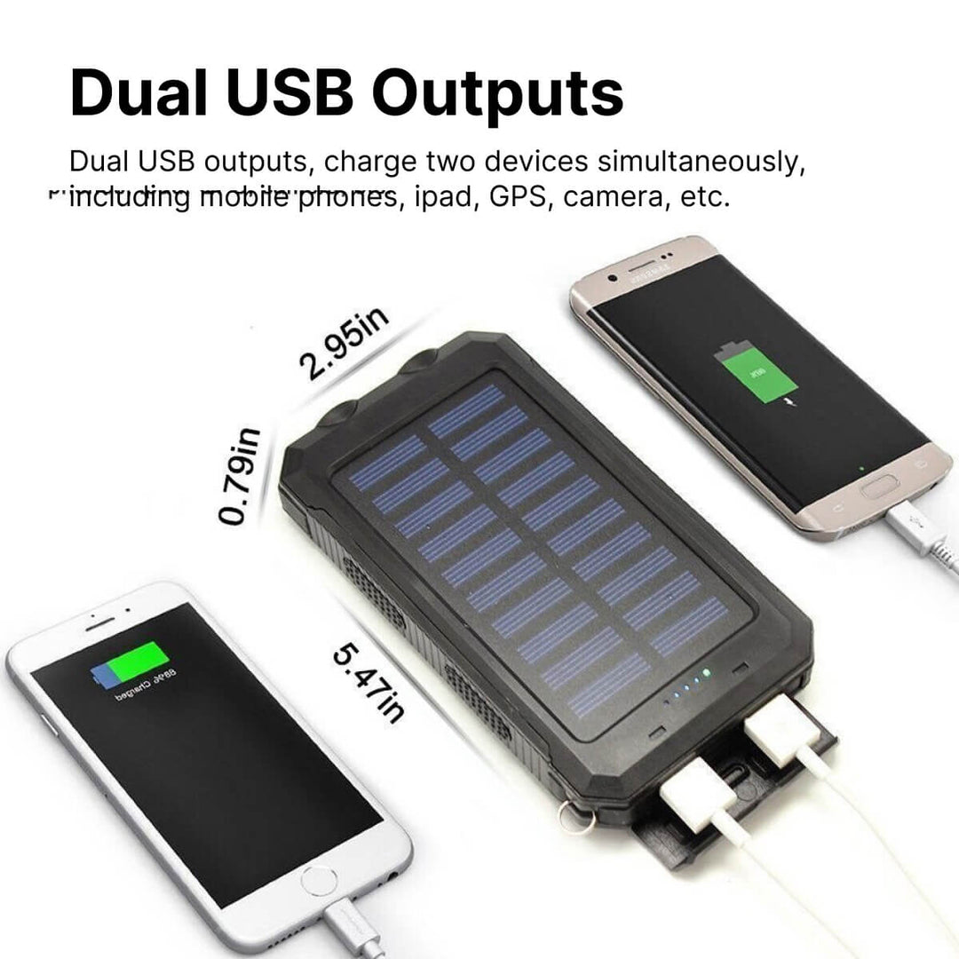 Skanto | Solenergi Power Bank Vanntett USB Lader Lommelykt