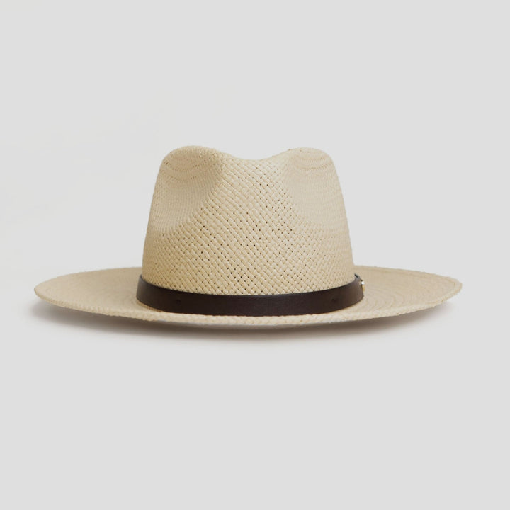 Moderne Minimalistisk Strå Fedora Hatt – Kaffe | Skanto