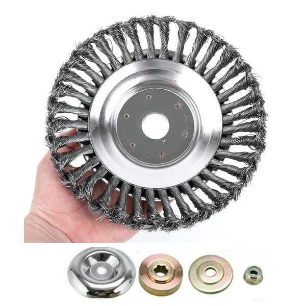 SteelTwist Ugressbørste – 360° Trimmerblad av Flettet Stål (15 cm) | Skanto