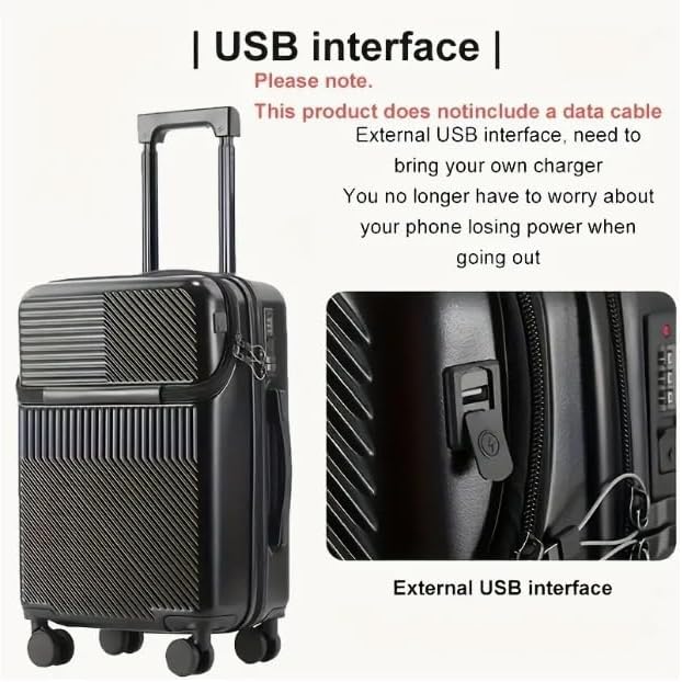 Skanto | Hard Shell Håndbagasje med Koppbeholder, USB-port og TSA-lås