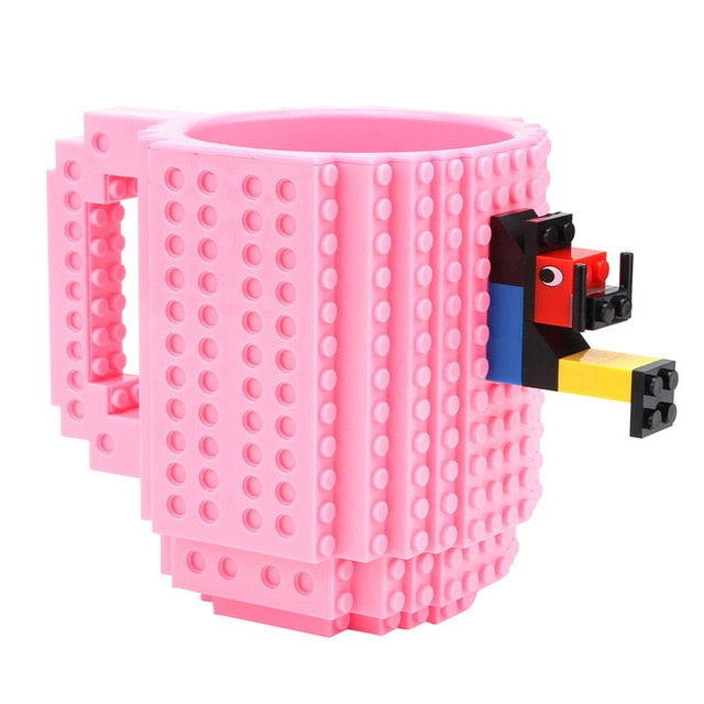Norvo | 350ml Kreativ Lego Kaffe Kopper silikon rustfritt stål Reise Barn Voksen Bestikk Drikke Servise Sett for Barn