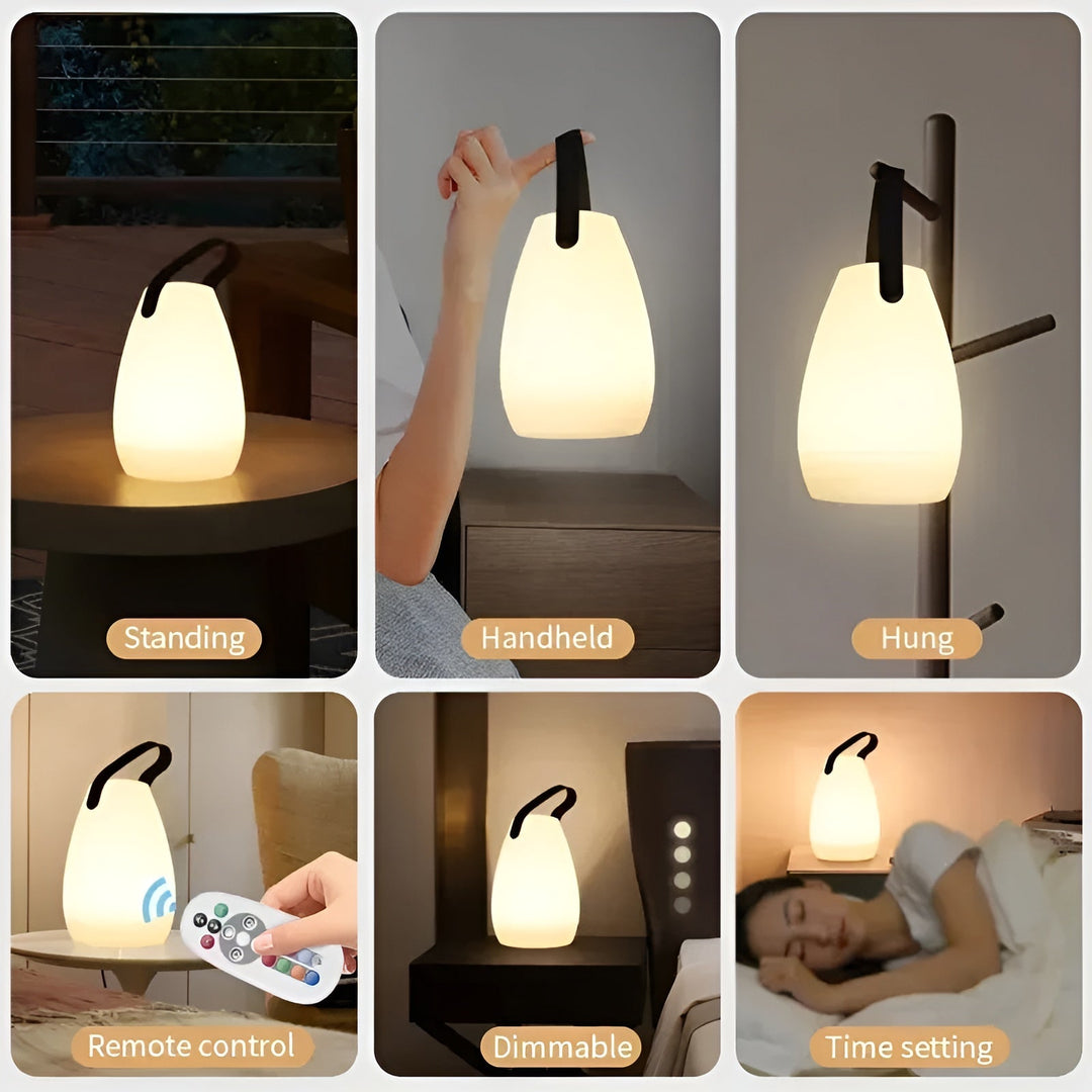 Trådløs LED-bordlampe – Vanntett, oppladbar og 16 farger | Skanto