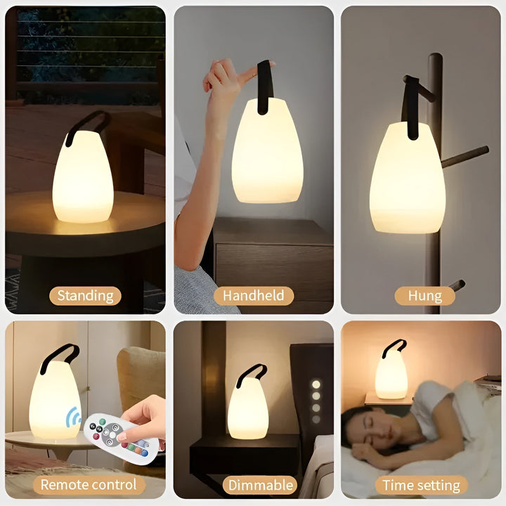 Trådløs LED-bordlampe – Vanntett, oppladbar og 16 farger | Skanto