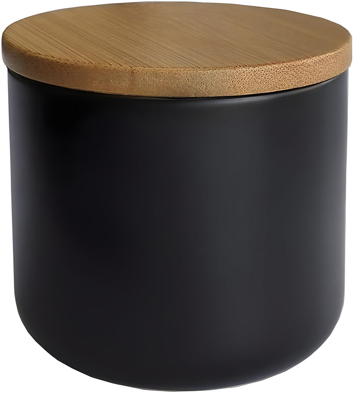 Keramisk oppbevaringsbeholder med bamb lokk – Naturlig design | Frisk oppbevaring for hjemmet | Skanto