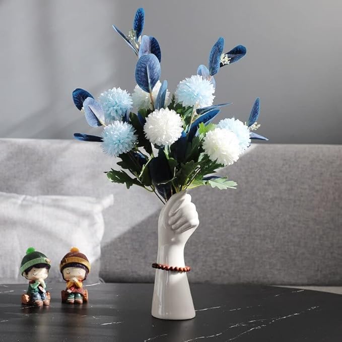 Skanto | Nordisk Stil Gylden Hånd Keramikk Vase - Moderne Dekorativ Midtpunkt for Hjem & Kontor