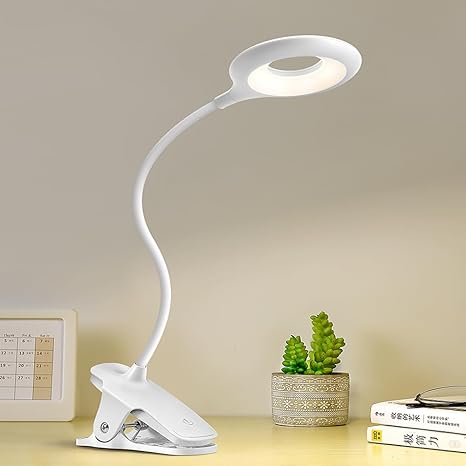 Skanto | Oppladbar LED Bordlampe med Klemme – Justerbar Skrivebordslampe for Hjemmekontor og Studier
