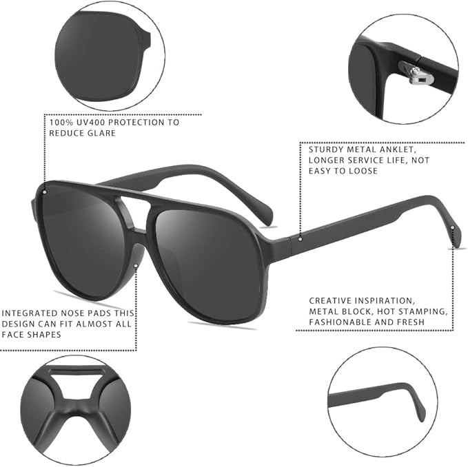 Retro aviator solbriller - Indy | Skanto